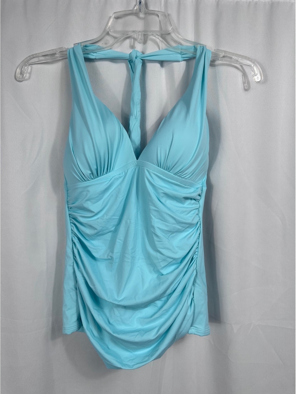 La Blanca Women's Light Blue Tankini Top Swimsuit Size 4 with UPF 50+